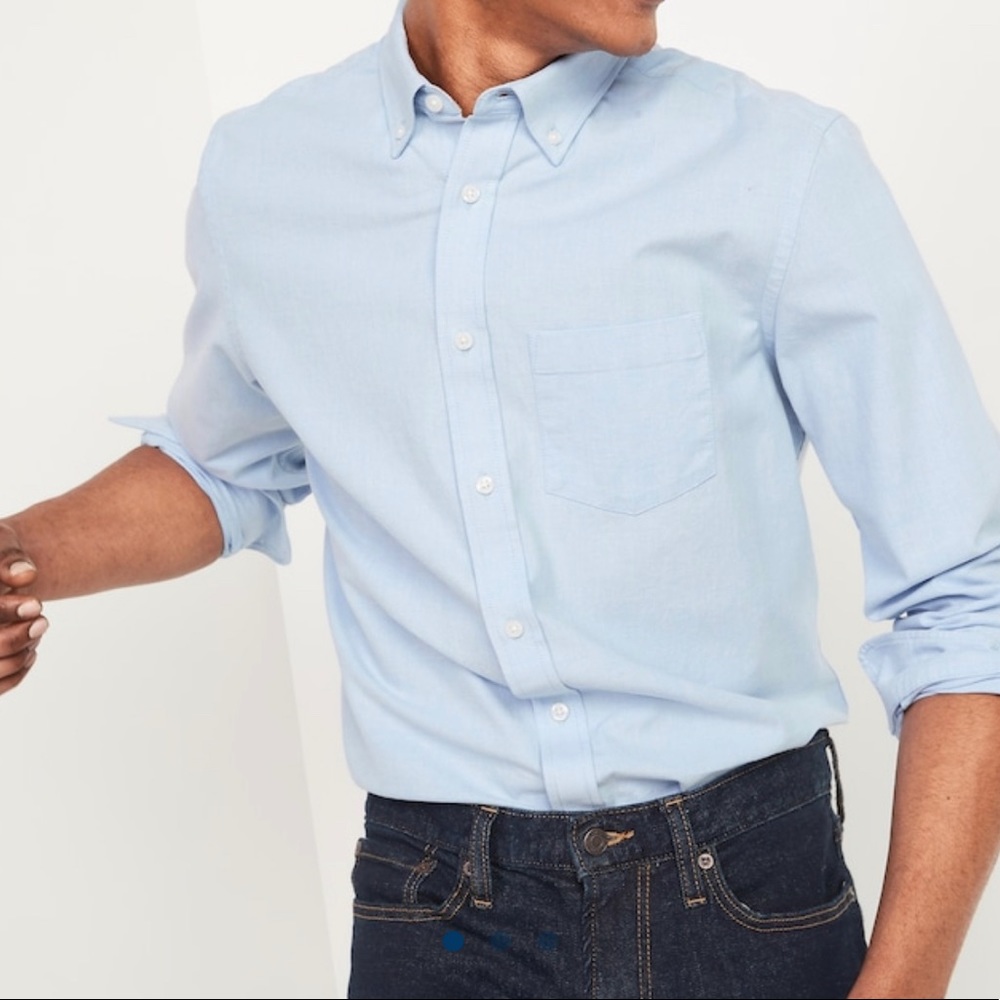 Blue Mens long sleeve button down